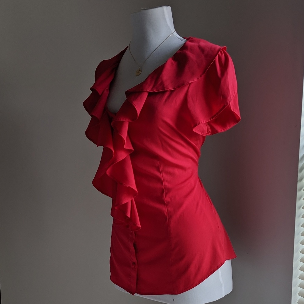 Banana Republic Ruffle Button Down Top